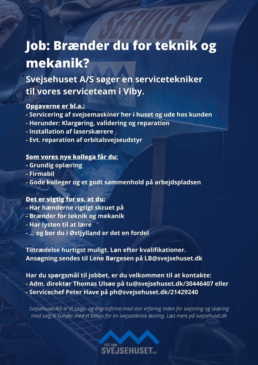 Svejsehuset AS søger servicetekniker 
